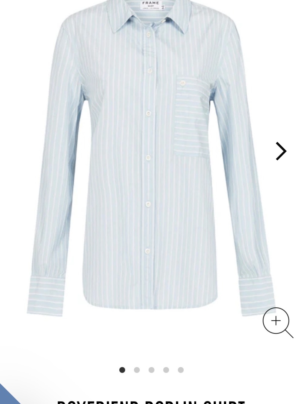 Frame Denim Women's Light Blue Stripe poplin Button-Down Shirt - Relaxed Fit